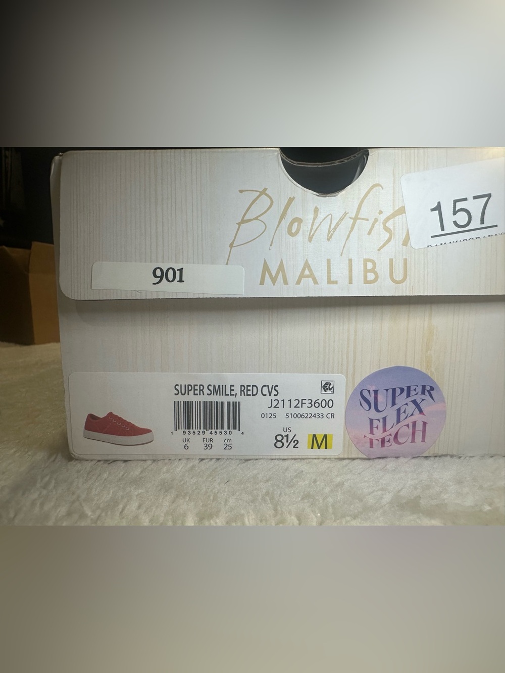 901. NEW SIZE 8.5 Blowfish Red Canvas Platform Sneakers - Picture 6 of 6